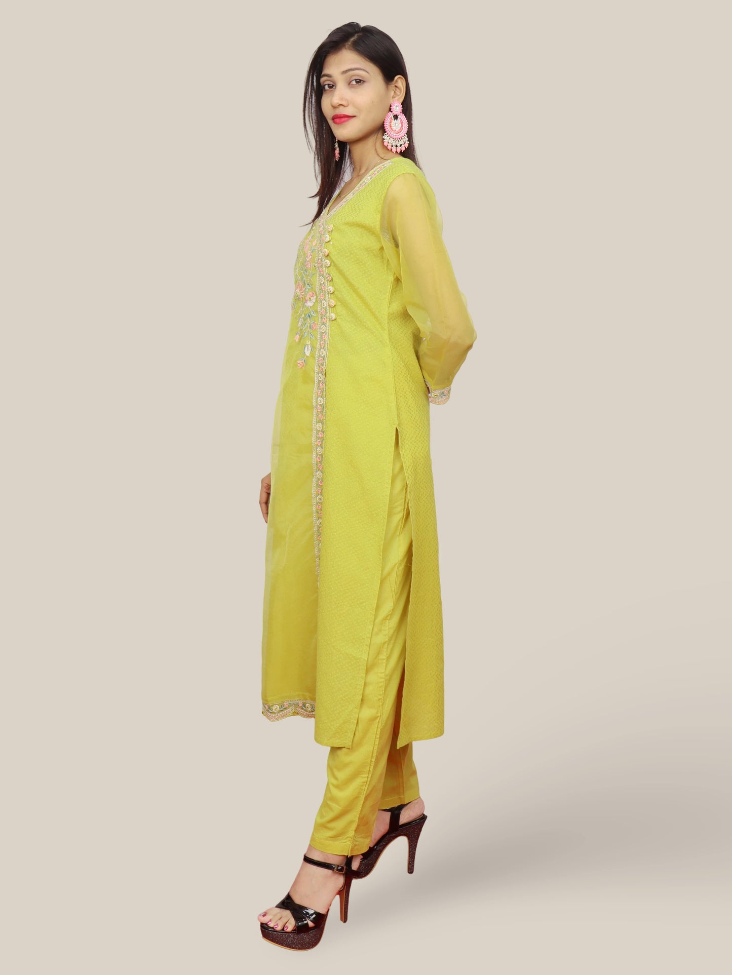 Women's Cotton Kurta-Pant, and Dupatta Set