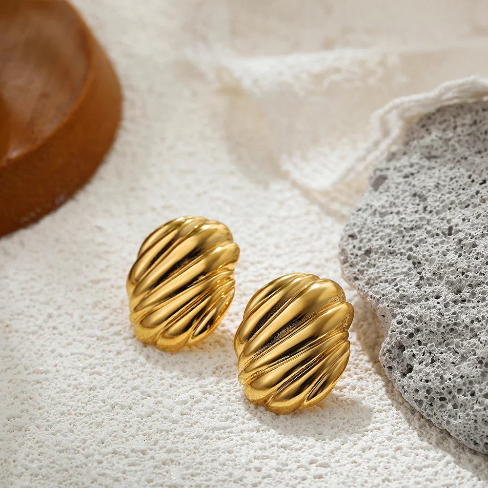 Three-Layer Textured Knot Earrings for Women