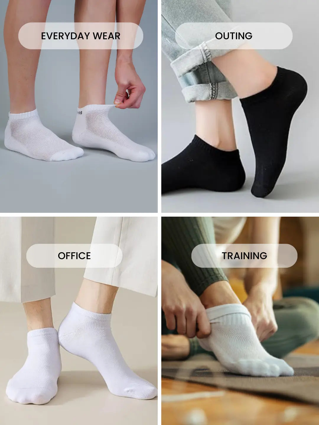 Low Ankle Socks for Men and Women Pack of 6 Pairs