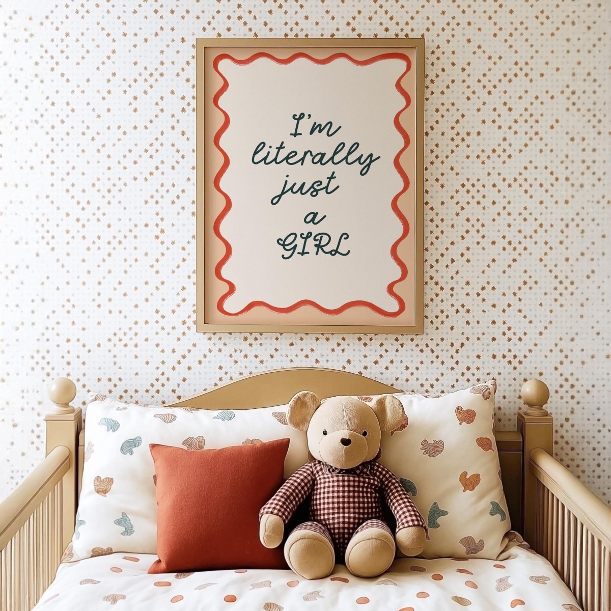 Poster Kinderzimmer Girl Power · Im Literally Just a Girl · Lustiger Spruch für Mädchenzimmer · Statement-Deko · Dekoprint ohne Rahmen